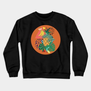 Abstract pineapple with exotic leaves Crewneck Sweatshirt